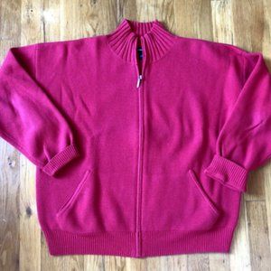Company Ellen Tracy Red Full Zip Sweater Women's Large